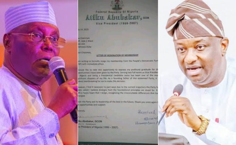 JUST IN: FG Faults Atiku’s Use of National Coat of Arms in PDP Resignation Letter
