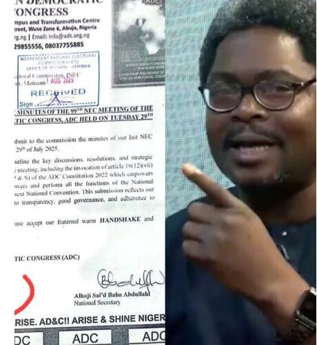 Lere Olayinka Reacts As ADC Submits Minutes Of 99th NEC Meeting To INEC