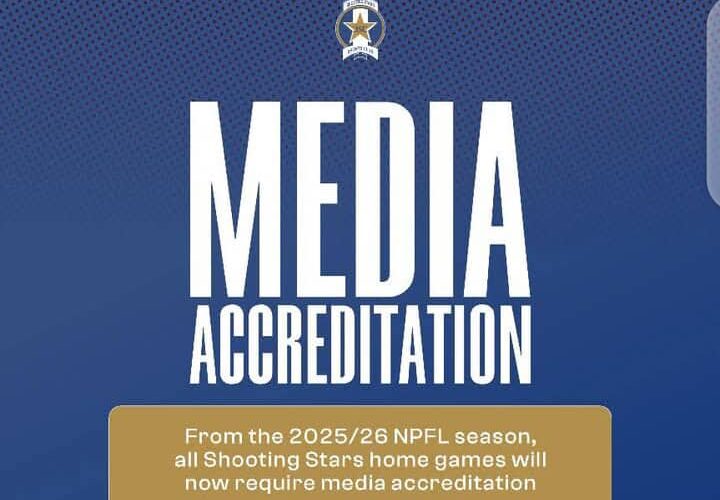 Shooting Stars Introduces Mandatory Media Accreditation for 2025/26 NPFL Season