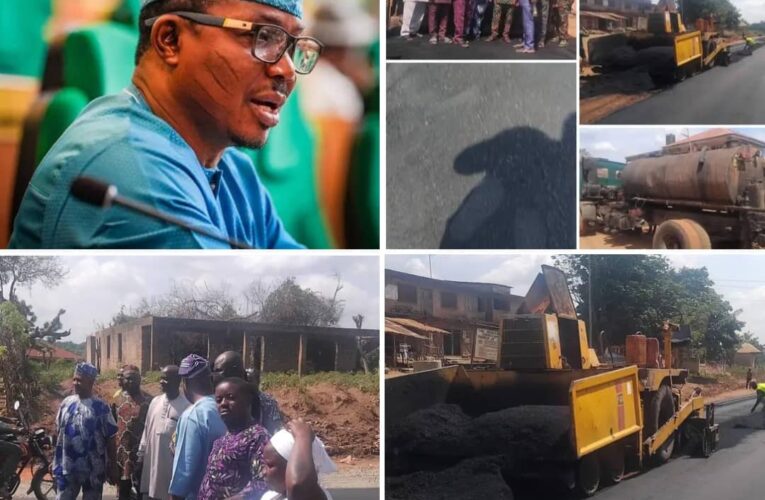 Rep Ojo Sunday Makanjuola SMATO Delivers Another  2km Asphalt Road in Oko Town