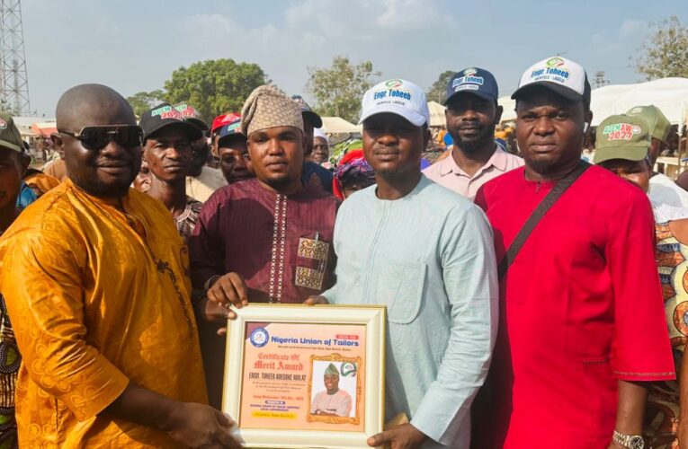 Engr Toheeb Adegoke Receives Tailors’ Union Merit Award as Grassroots Politics Takes a New Shape in Akinyele LGA