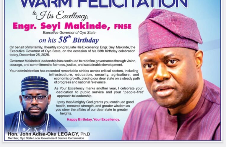 Oke-LEGACY felicitates Gov. Makinde on 58th Birthday, praises visionary leadership