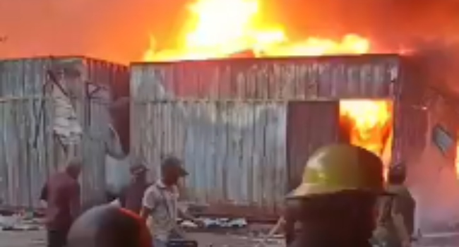 Fire razes 10 shops at Oshodi’s arena market 