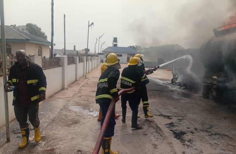 Petrol tanker catches fire at filling station in Kwara