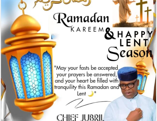 Ramadan/Lent: Jubril Dotun Sanusi Preaches Unity as Muslim and Christian Fasting Begin Together