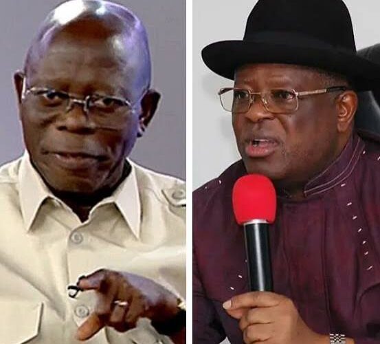 FULL VIDEO: “You Can’t Use Foul Language On Me’, Drama As Umahi, Oshiomhole Engage In Shouting Match…” 