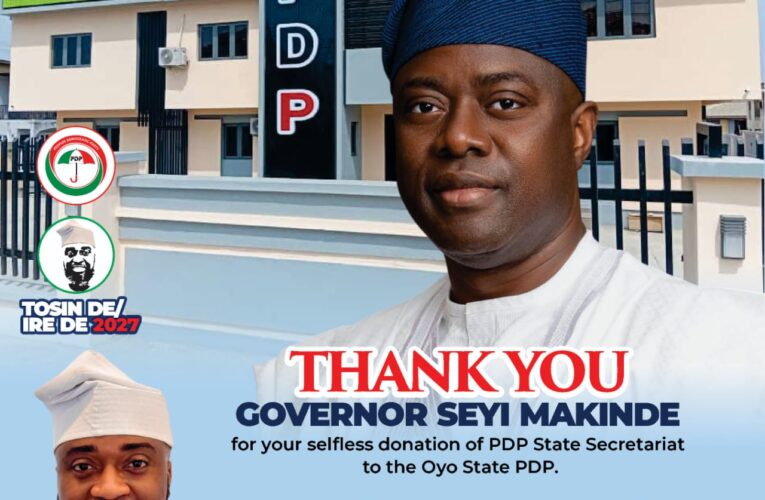PDP Secretariat: Rep Hopeful, Tosin Alabi Hails Makinde’s Commitment to PDP Growth”