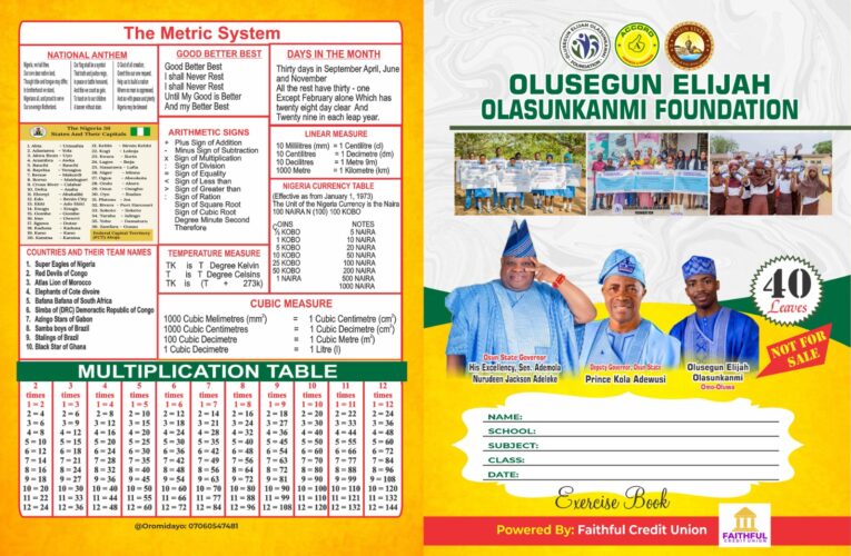 Omo Oluwa Commences Distribution of Exercise Books Across Osun Central as Schools Resume