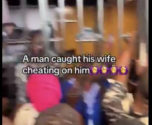 VIDEO: Husband locks wife and alleged lover inside her shop after catching them together