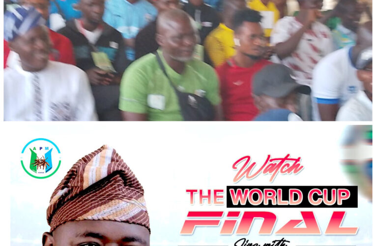 Large turnout as Afonja sponsors free World Cup final viewing to drum support for Adekanmbi/Open ticket in Ogbomoso