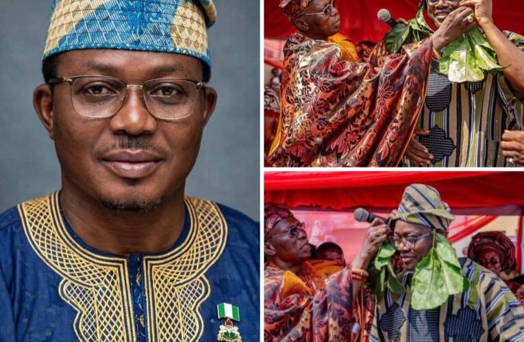  ‘Well Deserved’: Rep Smato Praises Makinde, Wife as Eleruwa Turbans Them Aare, Yeye Aare Soludero