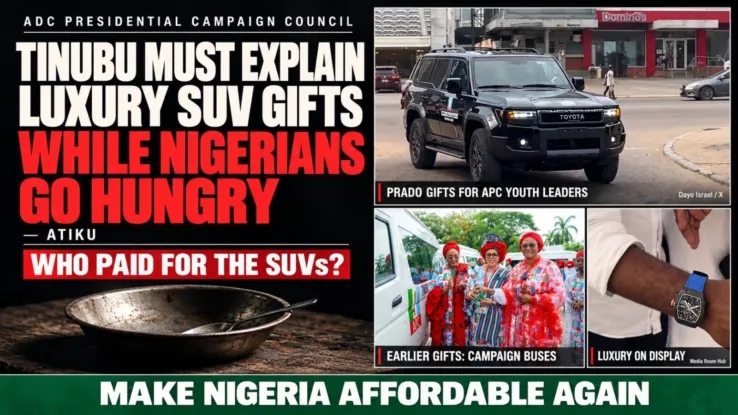 PHOTO: While Nigerians face hunger, Tinubu govt shares N150m SUVs— Atiku